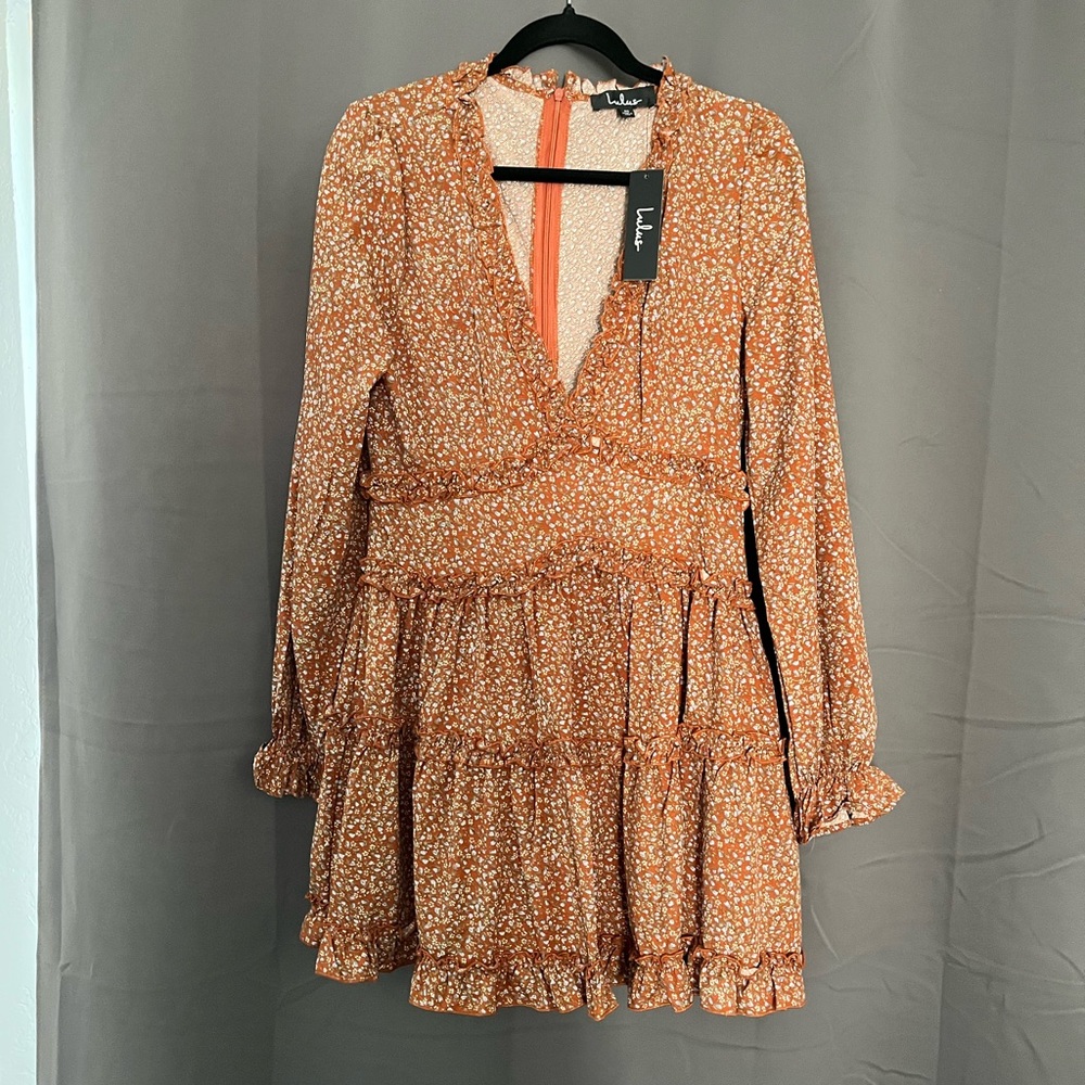 Lulus long sleeve ruffle dress